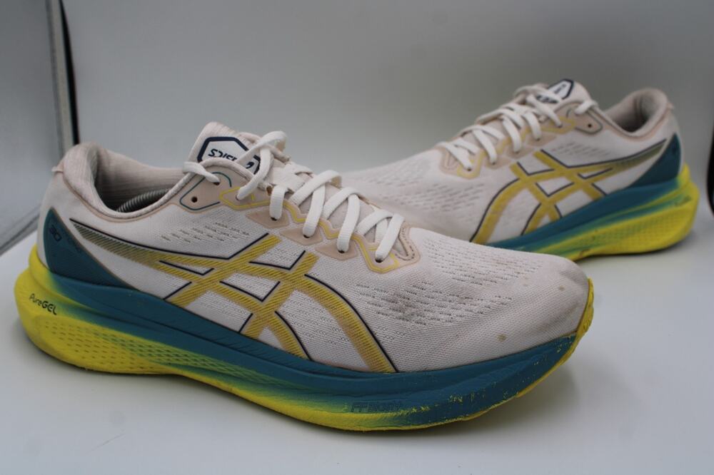 Size 12.5 - ASICS Gel-Kayano 30 White Bright Yellow - 1011B548-101